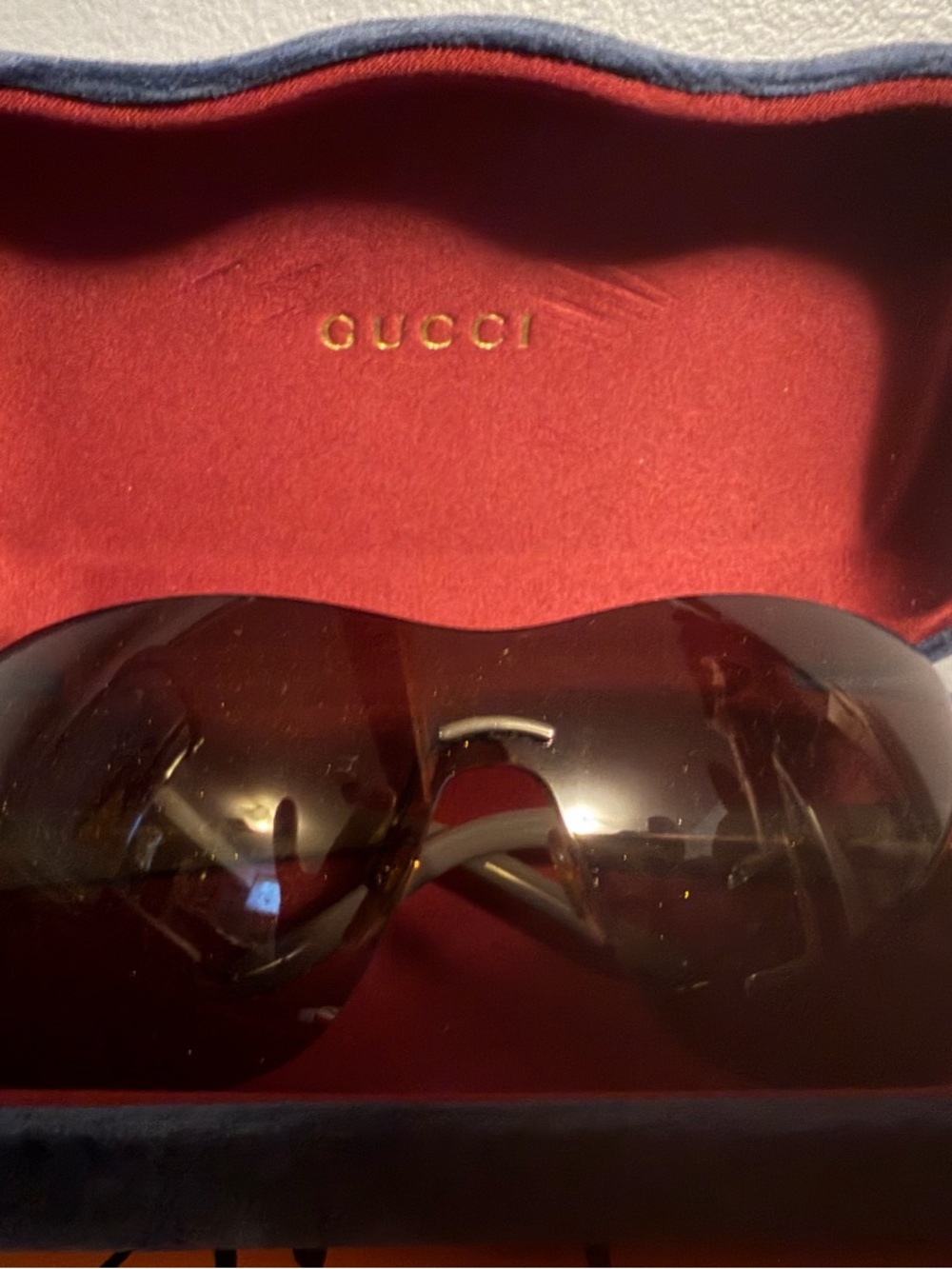 Gucci Women's Brown Gradient Shield Sunglasses